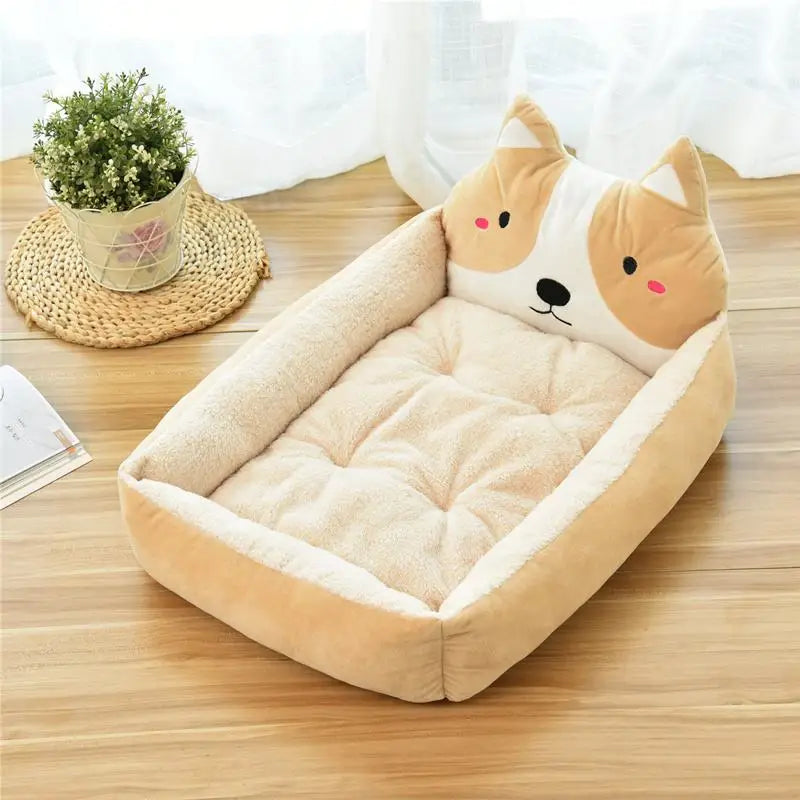 Light brown cartoon pet bed